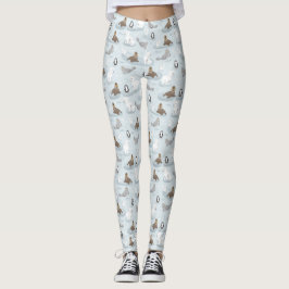Legging Padrões de Urso Polar de inverno bonitos e diverti