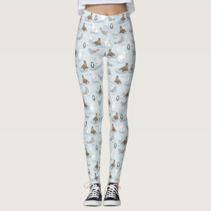 Legging Padrões de Urso Polar de inverno bonitos e diverti
