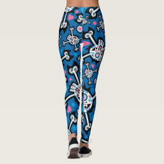 Legging Padrões do crânio e dos Ossos Cuto Spooky