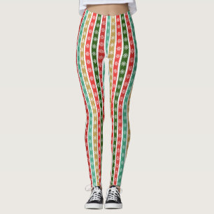 Legging Padrões e cores festivos de Natal