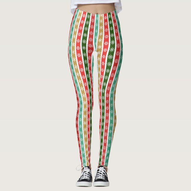 Legging Padrões e cores festivos de Natal (Frente)