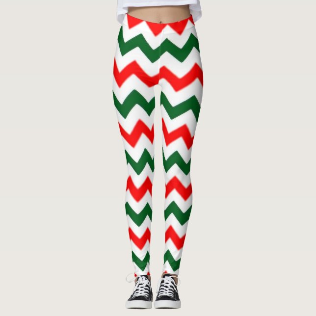 LEGGING PADRÕES ELF CHEVRON PADRÃO VERMELHO E VERDE (Frente)