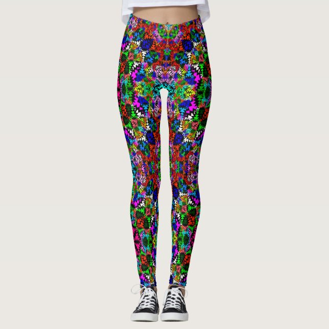 Legging Padrões geométricos coloridos (Frente)