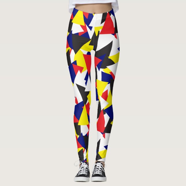 Legging Padrões Geométricos Sinalizadores Marítimos Colori (Frente)