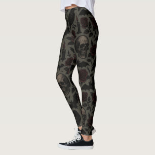 Legging Padrões Góticos, Corvos e Rosas