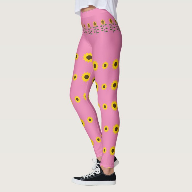 Legging Padrões Modernos Rústicos de Girassóis (Esquerda)
