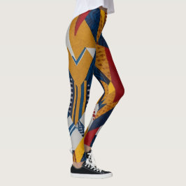 Legging Padrões Negros e Modernos - Fusão Geométrica
