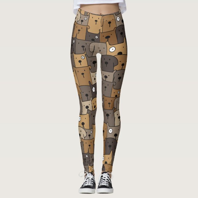 Legging Padrões Pets Cachorros Bons Por Trás (Frente)