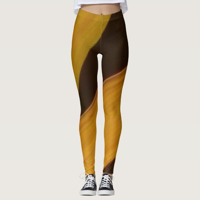 Legging Padrões pretos e amarelosPernas (Frente)