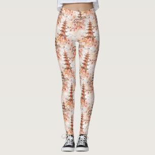 Legging Pagode Chinesa em Aquarela com Flores de Cerejeira