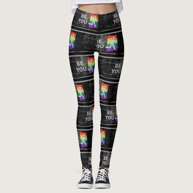 Legging Painel de cores do orgulho arco-íris urbano Slippe (Frente)