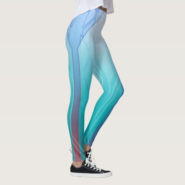 Legging Painel holográfico Cyber Blue Sci-Fi (Direita)