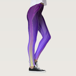 Legging Painel holográfico de SciFi Amarelo e Roxo