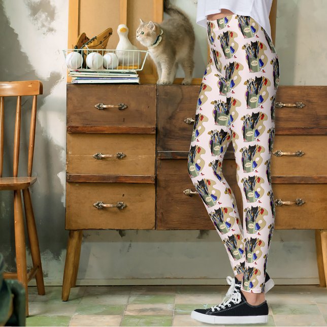Legging Paint Brushes Pallet Kitten Artista (Criador carregado)