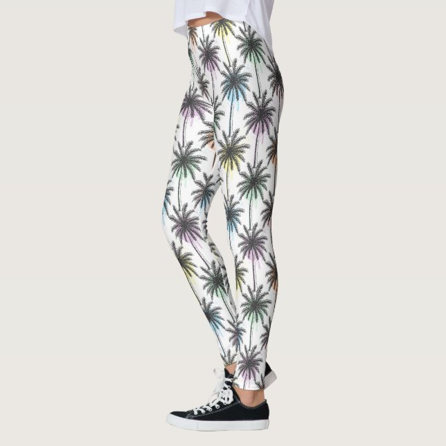 Legging Paint Drop Palm Tree Patterno (Esquerda)