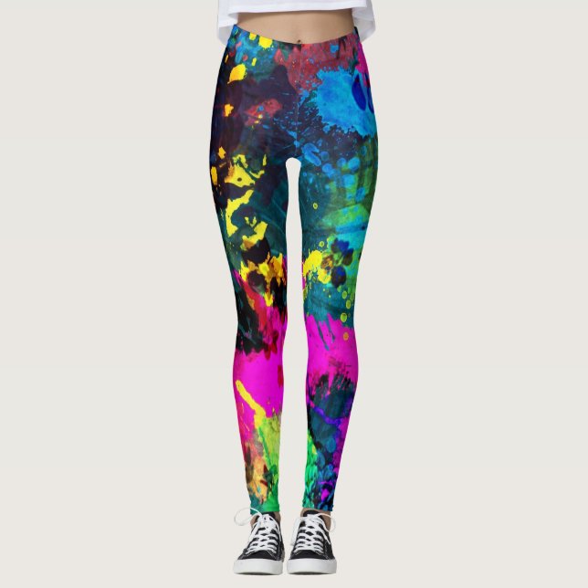 Legging Paint Splatter colorido (Frente)