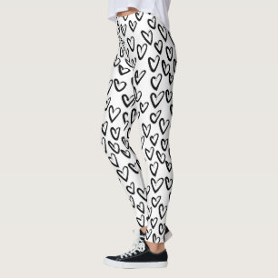 Legging Paint Stroke Heart Pattern