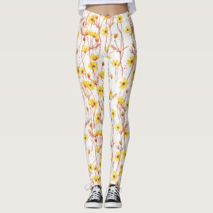 Legging Painted Yellow Daisies
