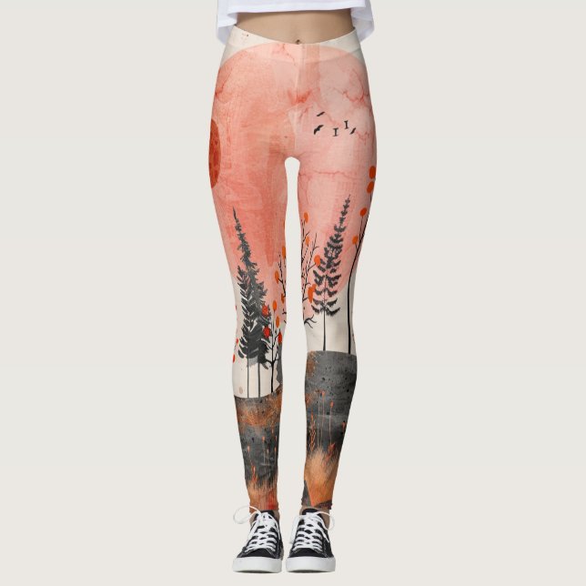 Legging Paisagem Boho Abstrato (13) (Frente)