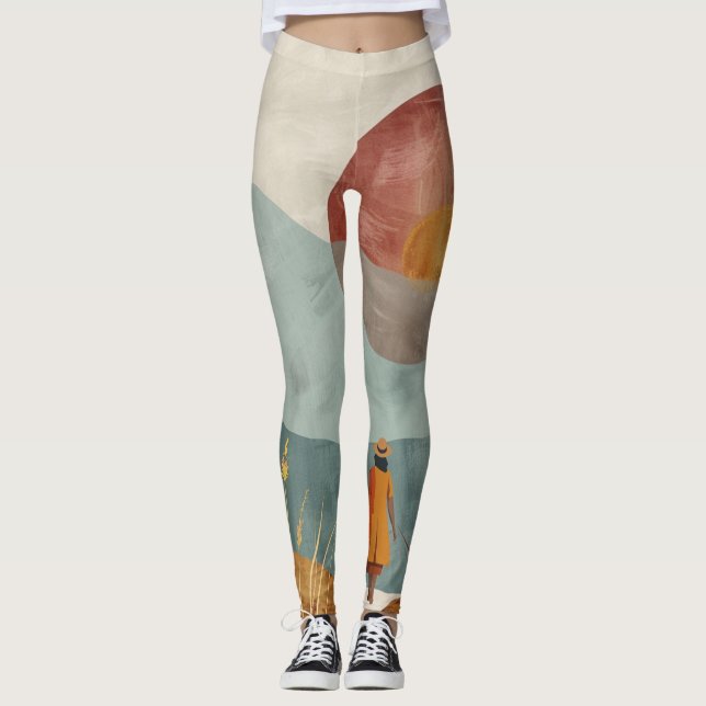 Legging Paisagem Boho Abstrato (23) (Frente)