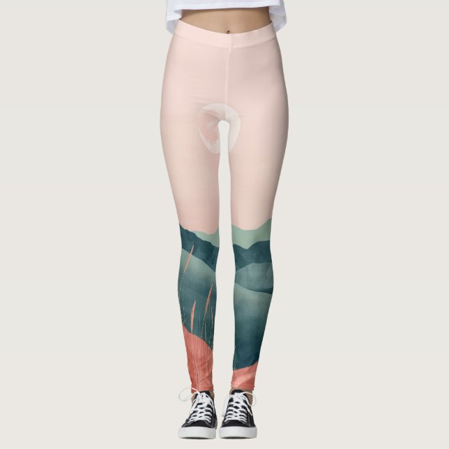 Legging Paisagem Boho Abstrato (7) (Frente)
