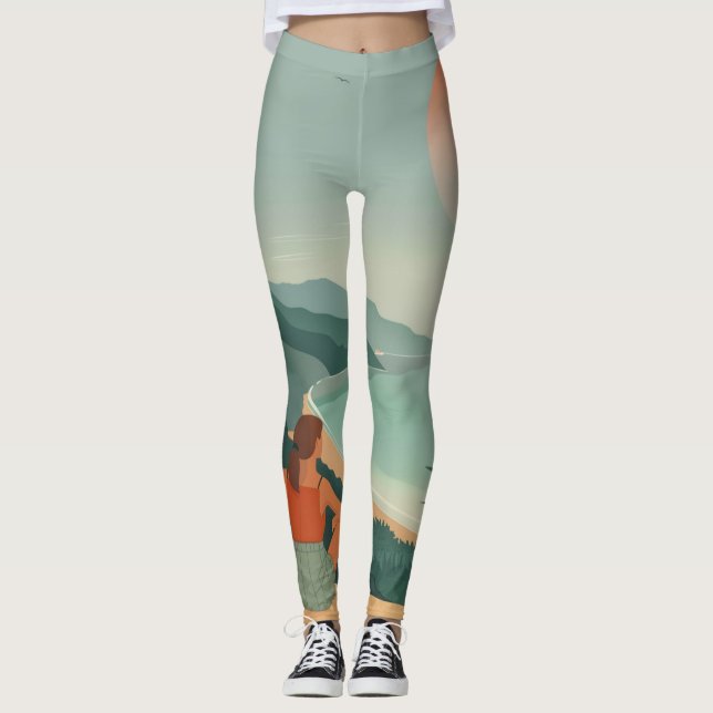 Legging Paisagem Boho Abstrato (9) (Frente)