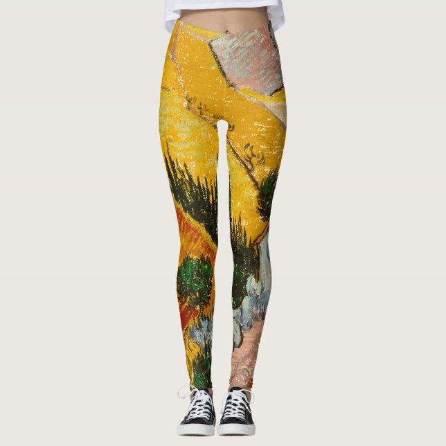 Legging Paisagem com House e Ploughma Vincent van Gogh (Frente)