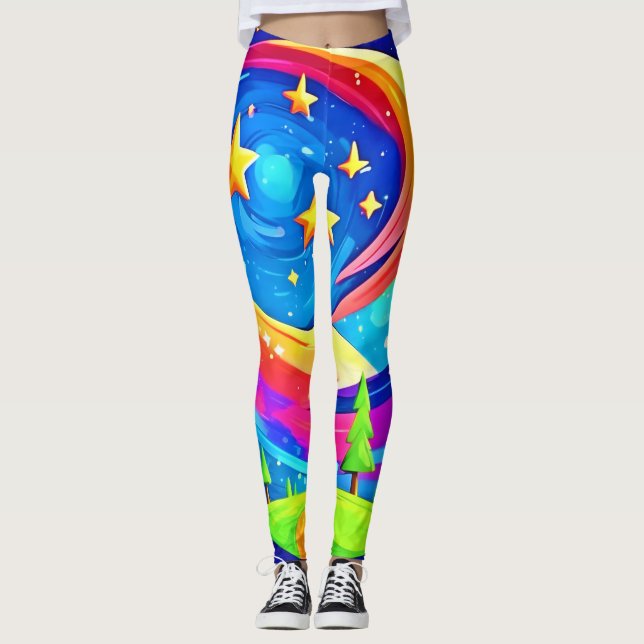 Legging Paisagem Cósmica: Uma Aventura Celestial (Frente)