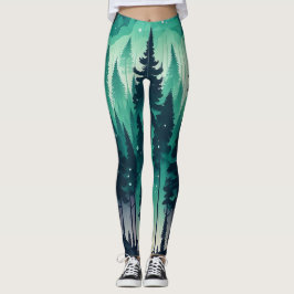 Legging Paisagem da Floresta Pinha