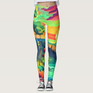 Legging Paisagem de Fantasia Sunset