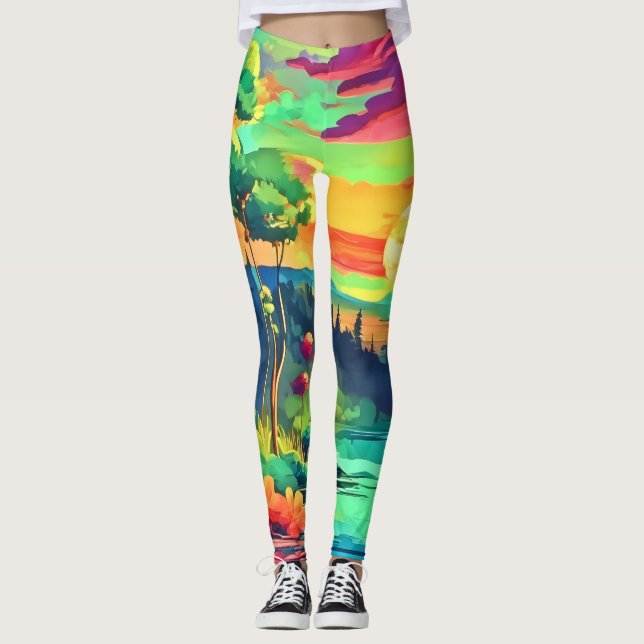 Legging Paisagem de Fantasia Sunset (Frente)