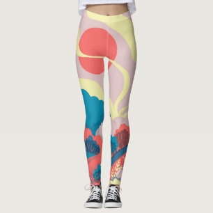 Legging Paisagem de primavera: paisagem colorida da vindim