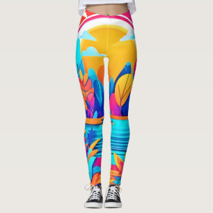 Legging Paisagem do nascer do sol vibrante