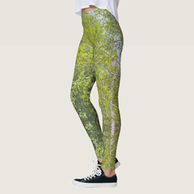 Legging Paisagem natural Cenário rural Árvores de Birch (Esquerda)