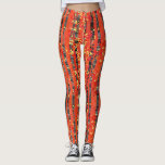 Legging Paisagem Paisagem da Floresta de Birch<br><div class="desc">Uma pintura paisagística moderna de uma floresta de pássaros ou aspinheiros no outono,  em tons ricos de vermelho,  laranja e amarelo.</div>