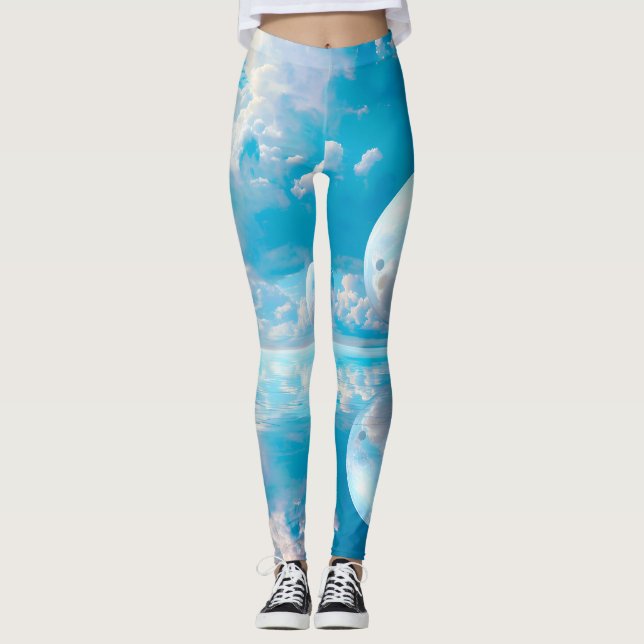 Legging Paisagem Surreal da Natureza Sonhadora (Frente)