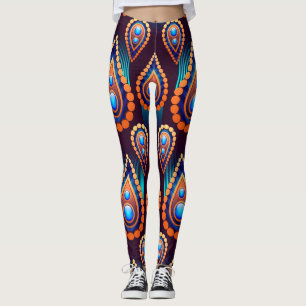 Legging Paisley Como Um Padrão Colorido De Joias