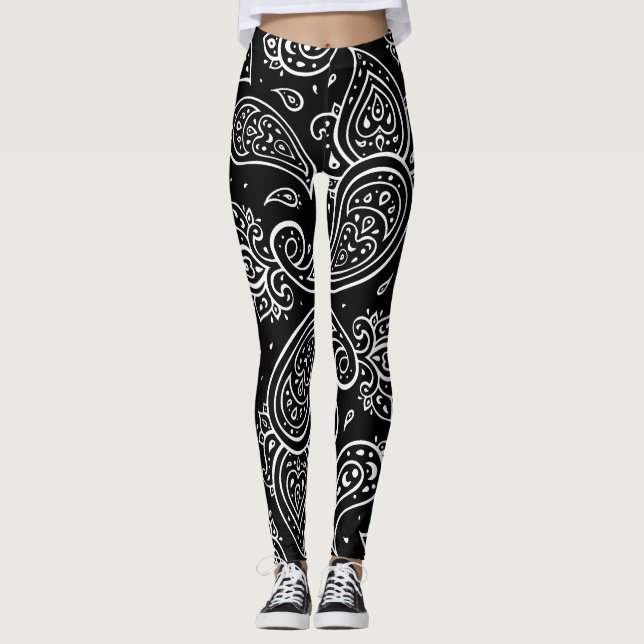 Legging Paisley elegance: padrão étnico uniforme. (Frente)