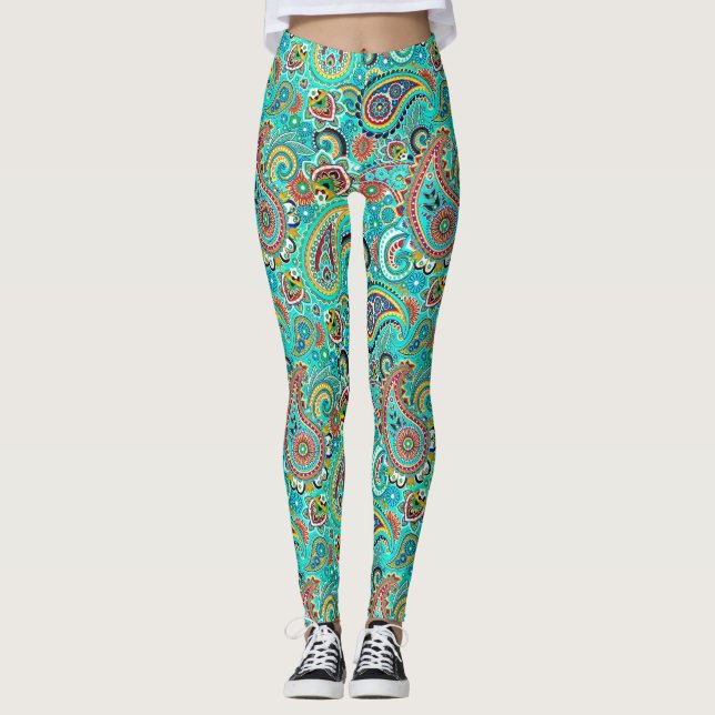 Legging Paisley Moderno Colorida (Frente)