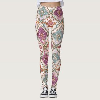 Legging Paisley Mosaic Pattern | Earth and Jewel Tone