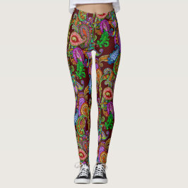 Legging Paisley no marrom