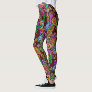 Legging Paisley no marrom