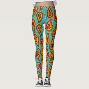 Legging Paisley Ornamental Textura: Elegância Indiana.