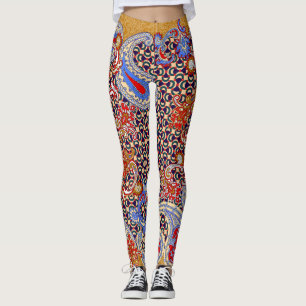 Legging Paisley Scarf: Design de Tecido de de multicores