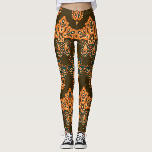 Legging Paisley Têxtil Asiático: Ilustração da Vintagem Fl