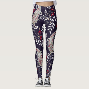 Legging Paisley tradicional indiano, padrão perfeito.