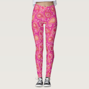 Legging Paisley, uma linda calça de ioga rosa elegante