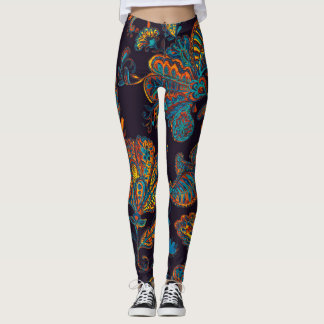 Legging Paisley watercolor: azulejo de padrão floral