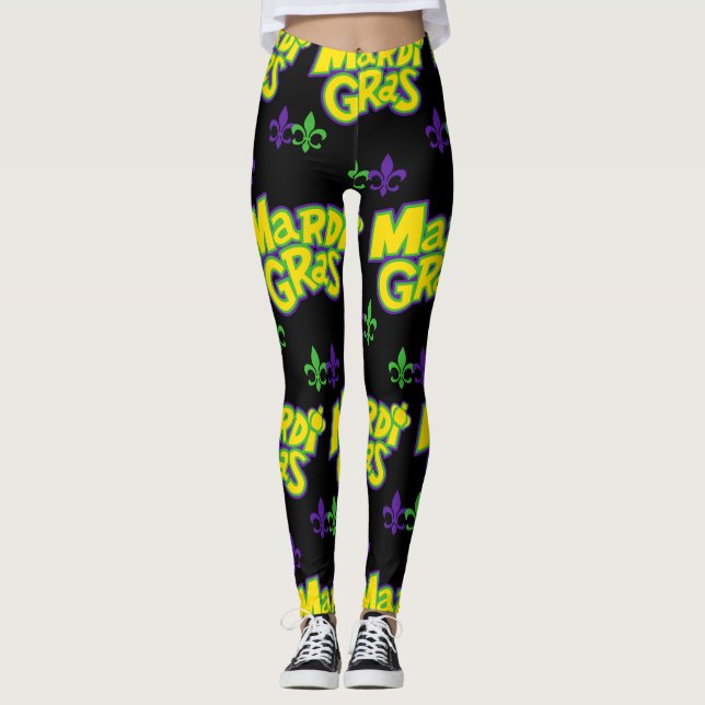 Legging Palavras de Mardi Gras (Frente)