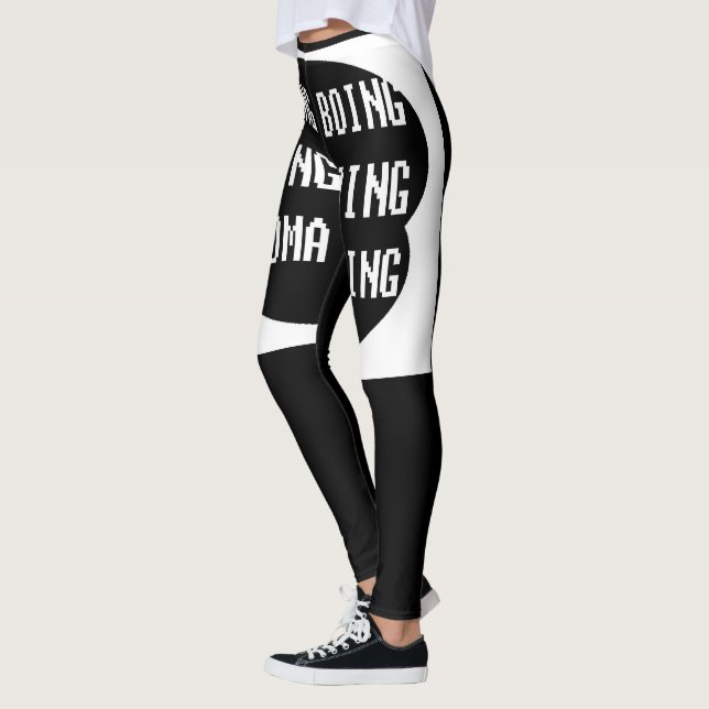 Legging Palavras de texto em preto-e-branco design diversã (Esquerda)